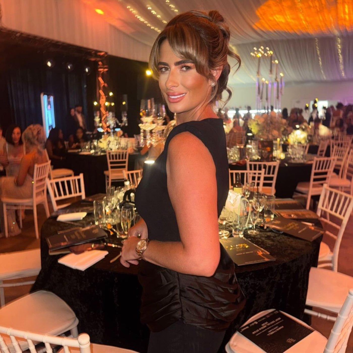 Shelley, founder of Bouncy Blowbar, at an awards gala